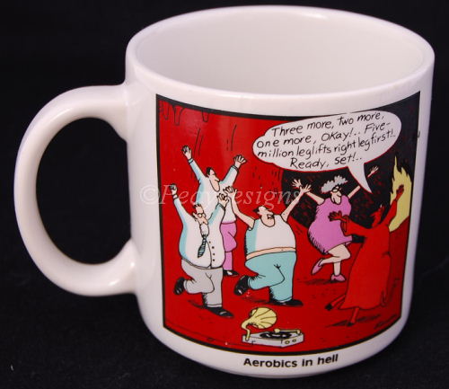 Far Side - Aerobics in Hell Coffee Mug 1984